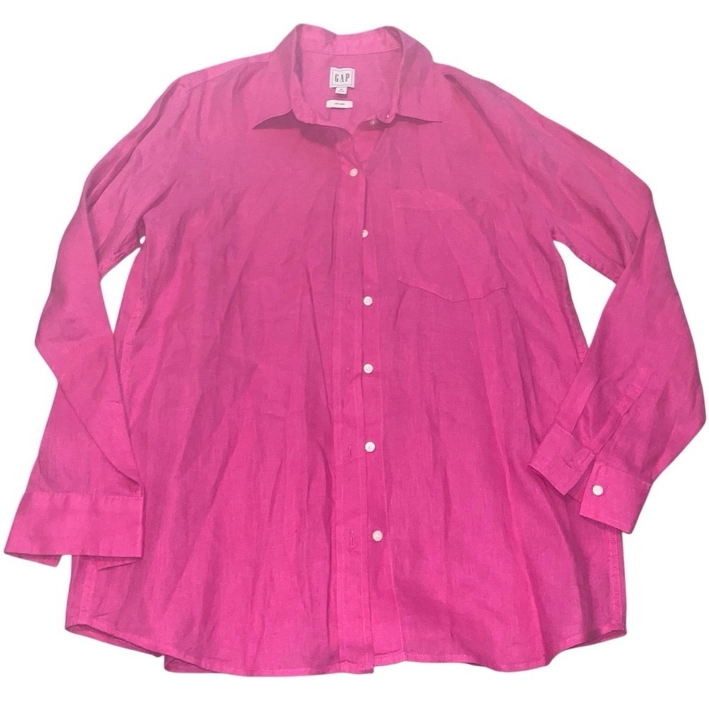 GAP 100% linen oversized button down shirt